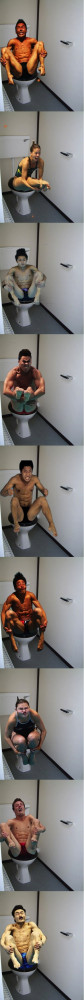 Funny Olympic Diving on the Toilet Pictures (9 Pics)