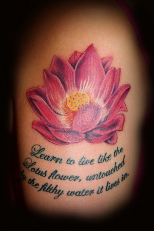 Lotus Flower Tattoo with Quote