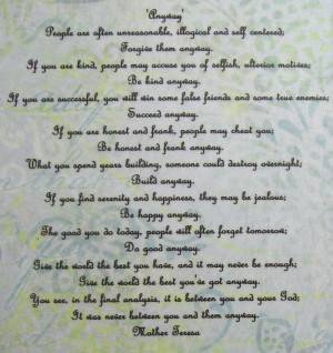 poem by mother teresa making of a poet do it anyway by mother teresa