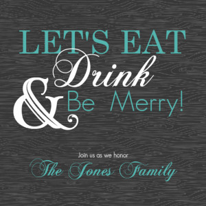 Eat Drink And Be Merry Dinner Invite