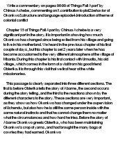 essay on Critical Comments on Things Fall Apart Novel by Chinua Achebe