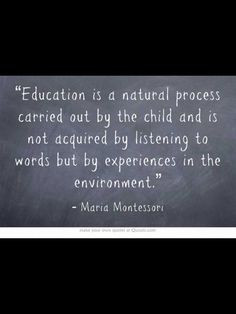 Education is not acquired by listening to words but by experiences