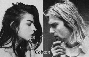 black and white, frances bean cobain, kurt cobain
