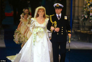 Wedding bells: Prince Andrew and Sarah Ferguson, pictured on their ...
