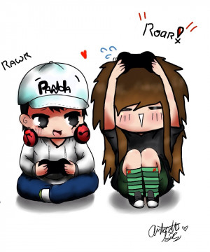 Kawaii Gamer Couple by ToxicPenguin338