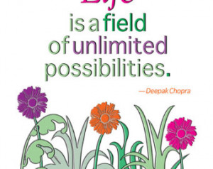 Quote Art Print Life is A Field of Unlimited Possibilities - 8 x 10 ...