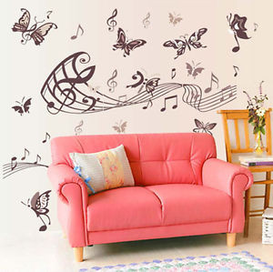 Butterfly-Wall-Sticker-Decorations-Music-Note-Wall-Quotes-Decals-Music ...