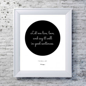 The Bell Jar Print Literary Quote Typography by NeverMorePrints, $15 ...
