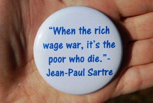 Anti War Hippie Jean Paul Sartre Quote by TheVeganHippieFreak, $2.00