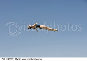 Woman Springboard Diving
