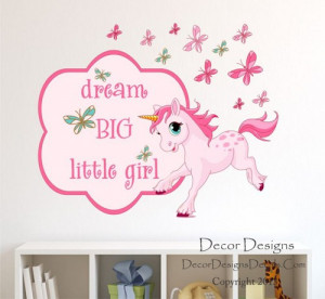 Dream Big Quote Printed Fabric Repositionable Wall Decal