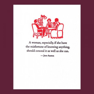 woman, especially... - Jane Austen quote - letterpress card