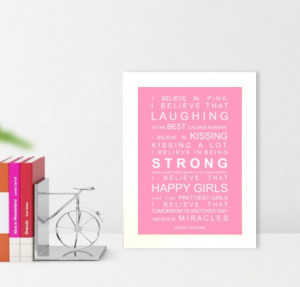 ... art print Typography print Audrey Heburn I believe in Miracles quote