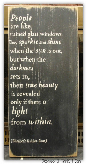 wooden stained glass window quote