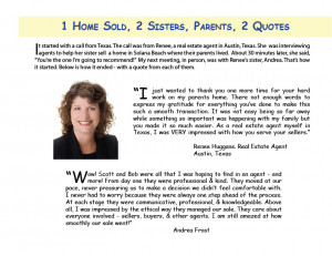 Home Sold, 2 Sisters, Parents, 2 Quotes