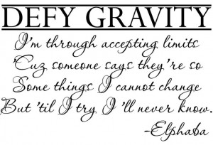Wicked - Wall Decal - elphaba - defy gravity 33-30