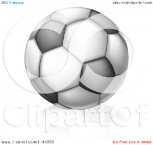 Clipart-Of-A-Black-And-White-Soccer-Ball-And-Reflection-Royalty-Free ...