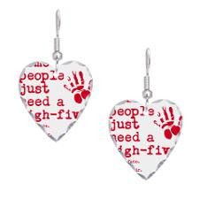 High Five in the face Earring Heart Charm for