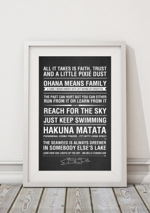 Disney Chalkboard Quotes 2 - HIGH QUALITY PRINT - Choose Your Size ...