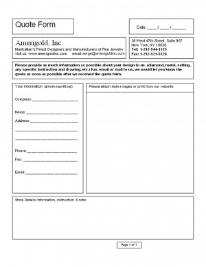 Price Quote Form Template