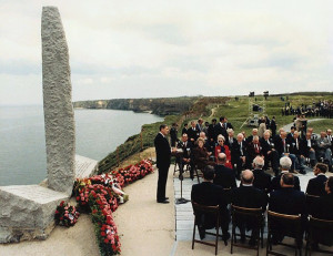 President Reagan speaking on the 40th Anniversary of D-Day at Pointe ...
