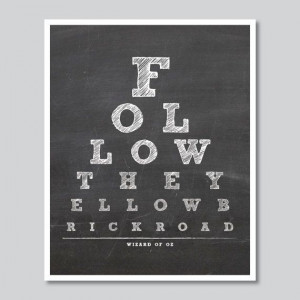 Movie quote Eye chart Wizard of Oz 8 x 10 Quote by mrsprintables, $7 ...