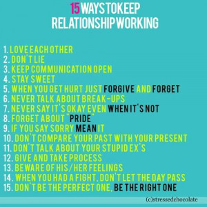 Ways to keep ur relationship working