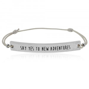 My Jewellery Silver Quote Bracelet Beige - Say Yes To New Adventures ...