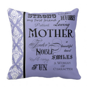 Modern Word Cloud Mother Text Sayings - Purple Pillows