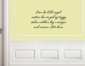 Vinyl Wall words quotes and sayings Norwegian Decal.. - Sov du lille ...
