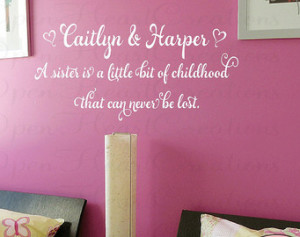 Sister Wall Decal Quotes - Baby Nursery Twin Girls Teen Vinyl Wall ...
