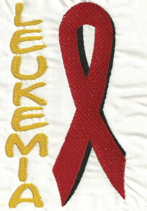 Leukemia Awareness Ribbon 4x4 hoop sized