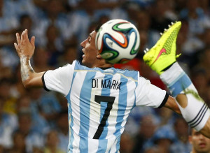Hugo Campagnaro's foot kicks the ball toward Argentina teammate Angel ...