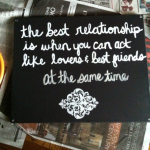 Canvas board with quote written in paint. I have my friends one these ...
