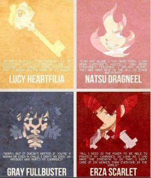 Fairy Tail Quotes-Lucy Heartfilia, Natsu Dragneel, Gray Fullbuster ...