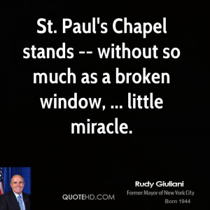 St. Paul's Chapel stands -- without so much as a broken window ...