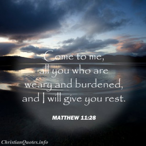 Matthew 11:28 Scripture - Rest from Burden - ripples in the water