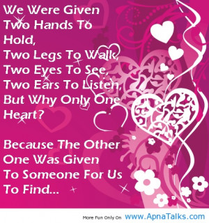 ... www.apnatalks.com/we-were-given-two-hand-cute-love-romantic-quotes