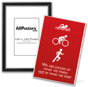 Triathlon Motivational Quote Sports Poster Print Poster Frame Set