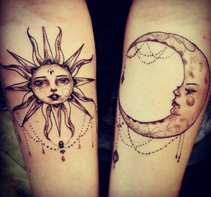 26 Sun and Moon Matching Tattoos