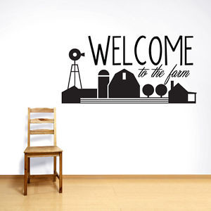 WELCOME-to-the-farm-Wall-Decals-Quotes-Entry-Way-Room-Vinyl-Stickers