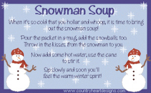 ... Snowman soup. Since Hot Chocolate Mix is on sale this week. Here's