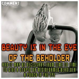 beauty is in the eye of the beholder