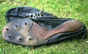 Roger Bannister's actual track spikes that he wore when he ran the ...