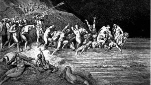 Gustave Doré, Charon herds the sinners onto his boat (1890)