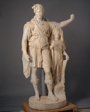 Statue of Dionysos leaning on a female figure (