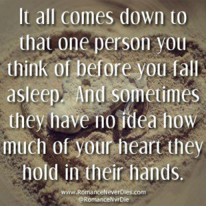 It all comes down to that one person you think of before you fall ...