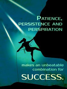 Patience, Persistence and Perspiration are an unbeatable combination ...