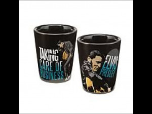 Elvis Presley Taking Care of Business Ceramic Shot Glass