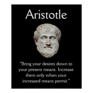 Aristotle - Self Control and Money Quote Print